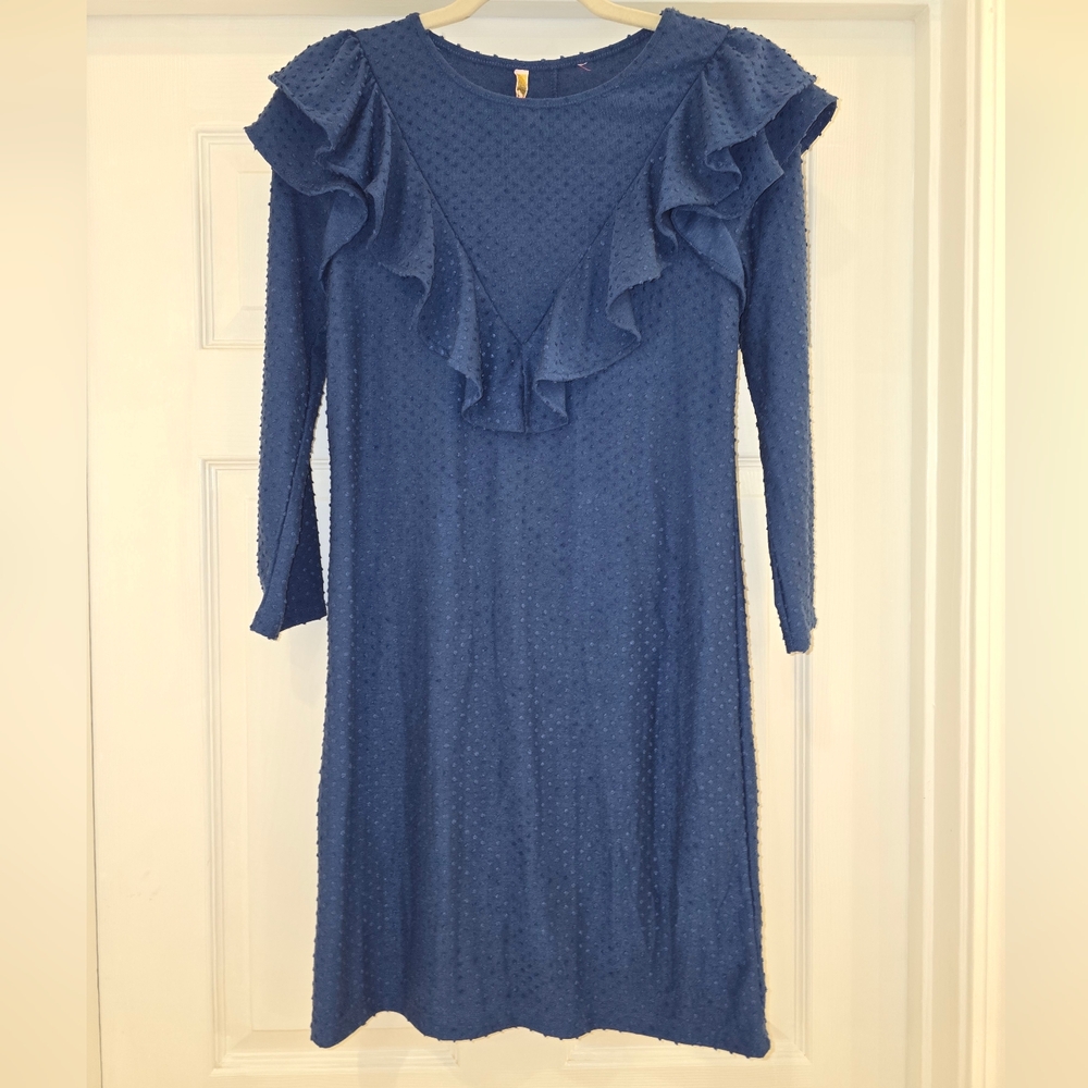Lilly Pulitzer Blue Textured Long Sleeve Dress